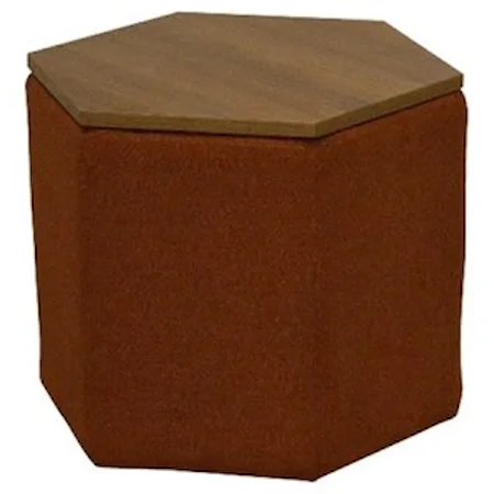 Contemporary Hexagon Upholstered Storage Footstool